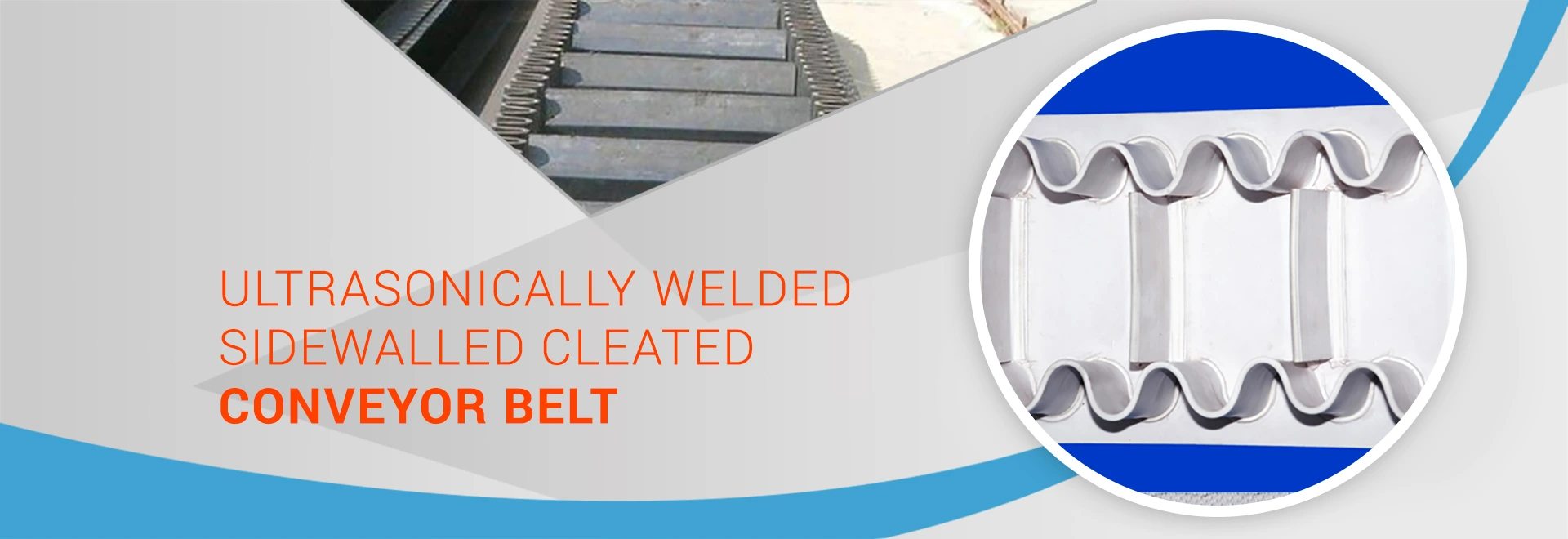 ultrasonically welded side-walled cleated conveyor belt